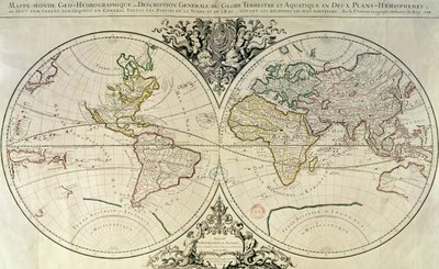 Mappamondo geo-idrografico da French School